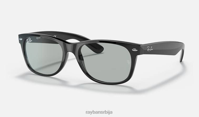 Ray-Ban нова Ваифарер опрана сочива P0HP918 наочаре за сунце полирана црна/светло сива мушкарци