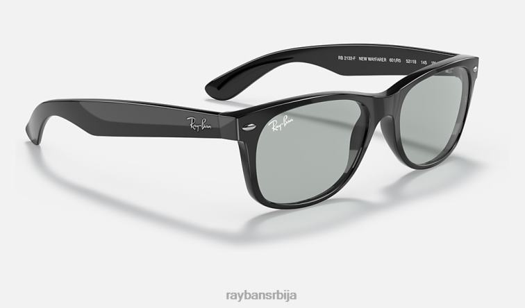 Ray-Ban нова Ваифарер опрана сочива P0HP918 наочаре за сунце полирана црна/светло сива мушкарци