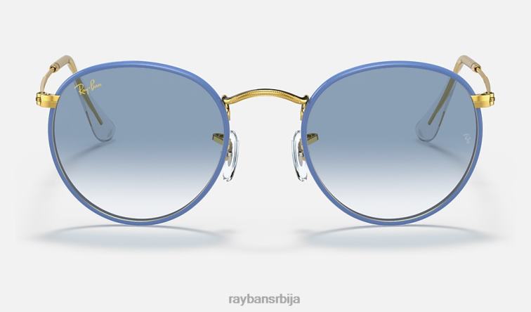 Ray-Ban округла метална легенда у пуној боји P0HP921 наочаре за сунце полирана светлоплава/светлоплава мушкарци