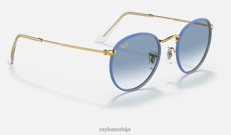 Ray-Ban округла метална легенда у пуној боји P0HP921 наочаре за сунце полирана светлоплава/светлоплава мушкарци