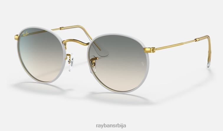 Ray-Ban округла метална легенда у пуној боји P0HP923 наочаре за сунце полирана сива/светло сива мушкарци