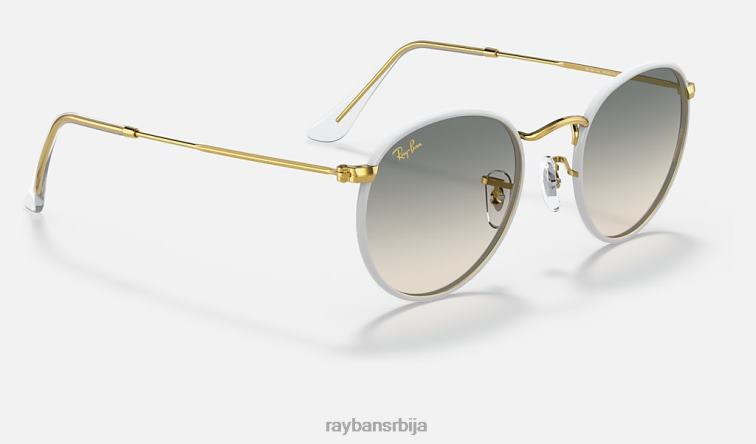 Ray-Ban округла метална легенда у пуној боји P0HP923 наочаре за сунце полирана сива/светло сива мушкарци
