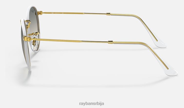 Ray-Ban округла метална легенда у пуној боји P0HP923 наочаре за сунце полирана сива/светло сива мушкарци