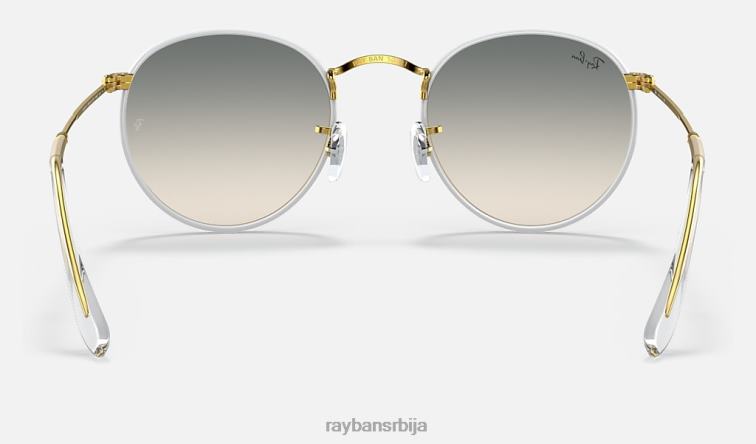 Ray-Ban округла метална легенда у пуној боји P0HP923 наочаре за сунце полирана сива/светло сива мушкарци