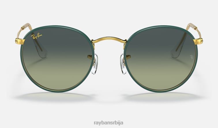 Ray-Ban округла метална легенда у пуној боји P0HP925 наочаре за сунце полирана зелена/зелена/плава мушкарци