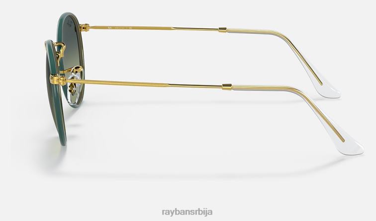 Ray-Ban округла метална легенда у пуној боји P0HP925 наочаре за сунце полирана зелена/зелена/плава мушкарци