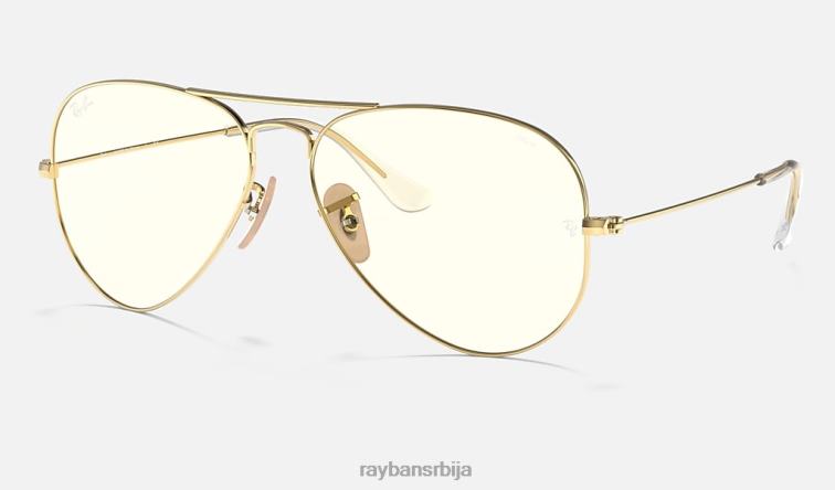 Ray-Ban авијатичар јасно еволуирати P0HP933 наочаре за сунце полирано злато/сиво фотохром мушкарци