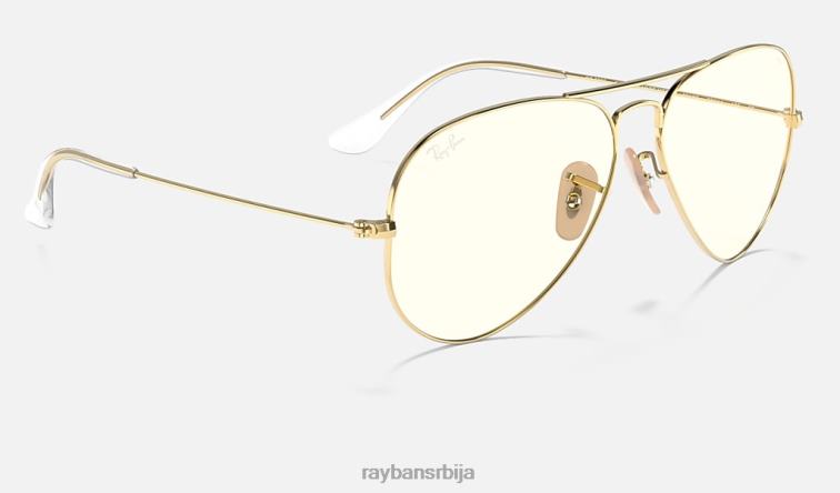 Ray-Ban авијатичар јасно еволуирати P0HP933 наочаре за сунце полирано злато/сиво фотохром мушкарци
