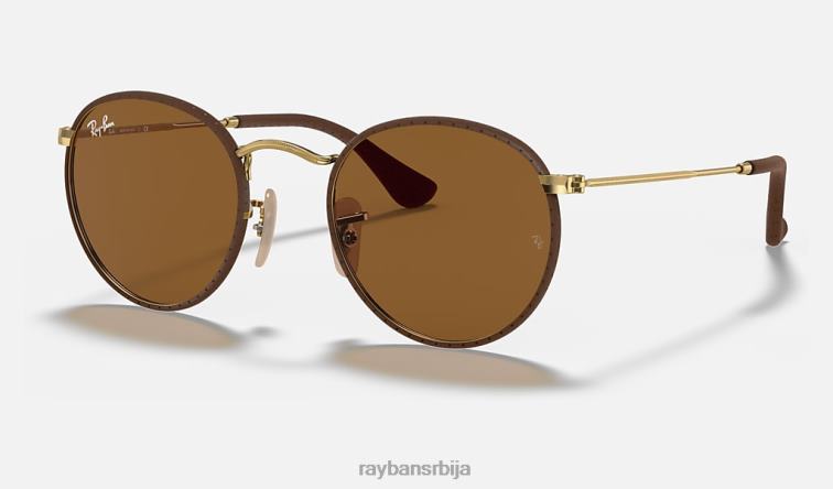 Ray-Ban округли занат P0HP936 наочаре за сунце полирано браон/браон мушкарци