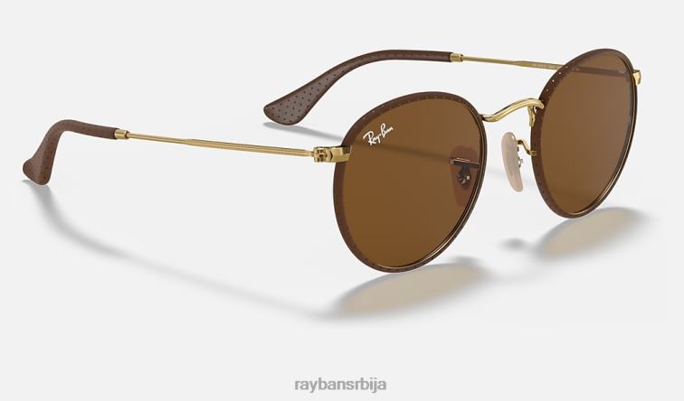 Ray-Ban округли занат P0HP936 наочаре за сунце полирано браон/браон мушкарци