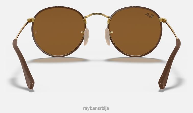Ray-Ban округли занат P0HP936 наочаре за сунце полирано браон/браон мушкарци