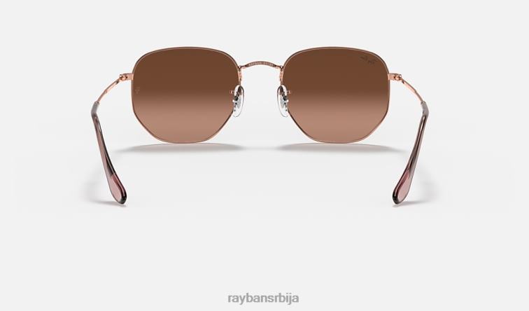 Ray-Ban хексагонална равна сочива P0HP93 наочаре за сунце полирани бакар/браон мушкарци
