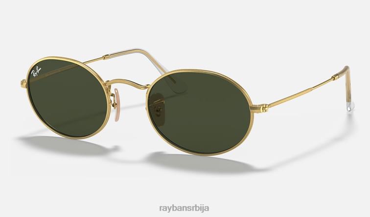 Ray-Ban овални P0HP947 наочаре за сунце полирано златно/зелено мушкарци