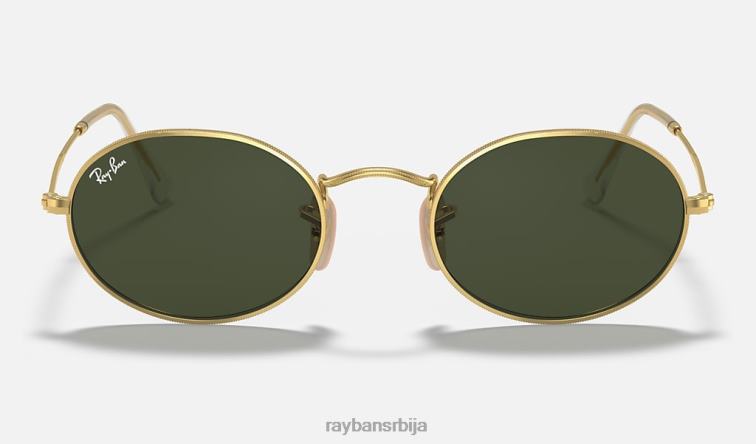 Ray-Ban овални P0HP947 наочаре за сунце полирано златно/зелено мушкарци