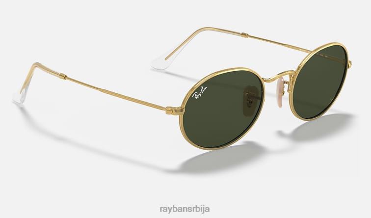 Ray-Ban овални P0HP947 наочаре за сунце полирано златно/зелено мушкарци