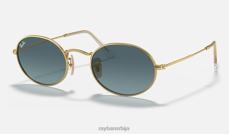 Ray-Ban овални P0HP948 наочаре за сунце полирано златно/плаво мушкарци