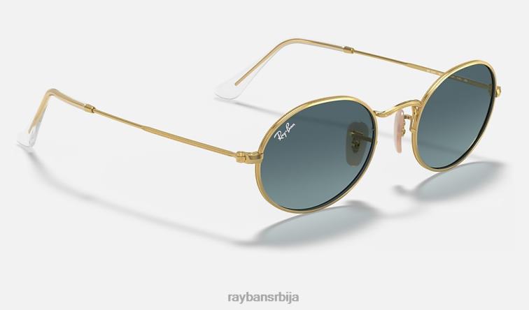Ray-Ban овални P0HP948 наочаре за сунце полирано златно/плаво мушкарци