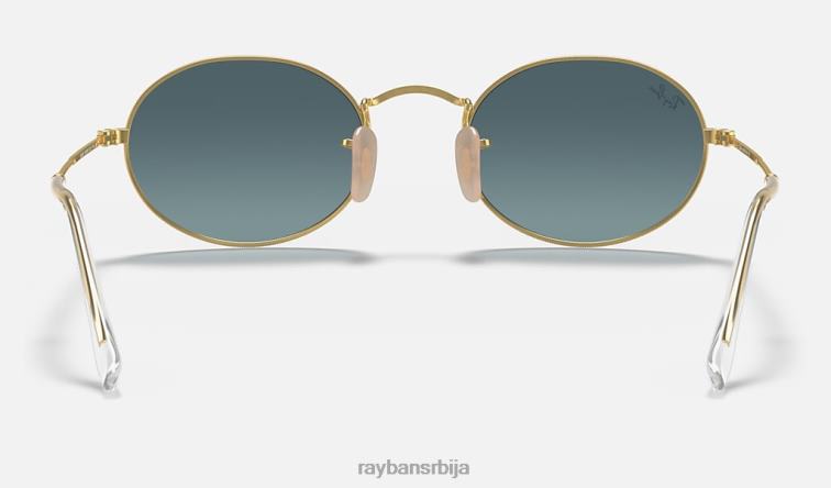 Ray-Ban овални P0HP948 наочаре за сунце полирано златно/плаво мушкарци