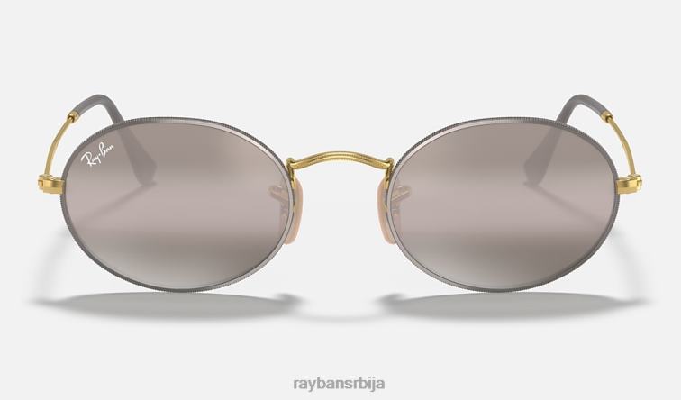 Ray-Ban овални P0HP949 наочаре за сунце мат сива/сива мушкарци