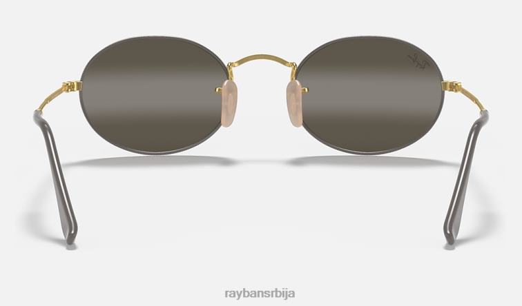 Ray-Ban овални P0HP949 наочаре за сунце мат сива/сива мушкарци