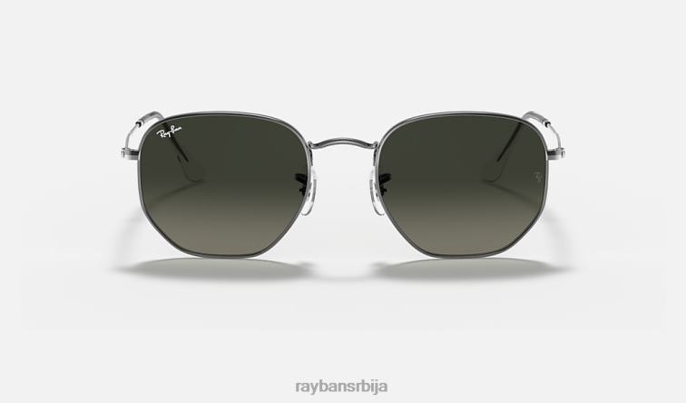 Ray-Ban хексагонална равна сочива P0HP94 наочаре за сунце углачан гунметал/сива мушкарци