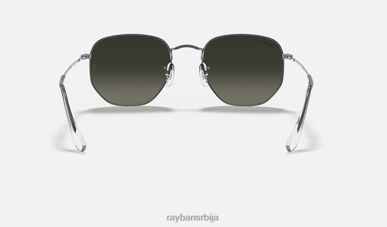 Ray-Ban хексагонална равна сочива P0HP94 наочаре за сунце углачан гунметал/сива мушкарци