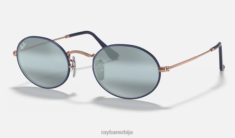 Ray-Ban овални P0HP950 наочаре за сунце мат плава/плава мушкарци