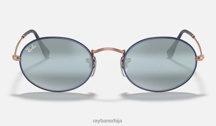 Ray-Ban овални P0HP950 наочаре за сунце мат плава/плава мушкарци