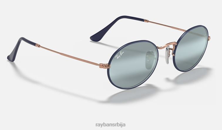 Ray-Ban овални P0HP950 наочаре за сунце мат плава/плава мушкарци