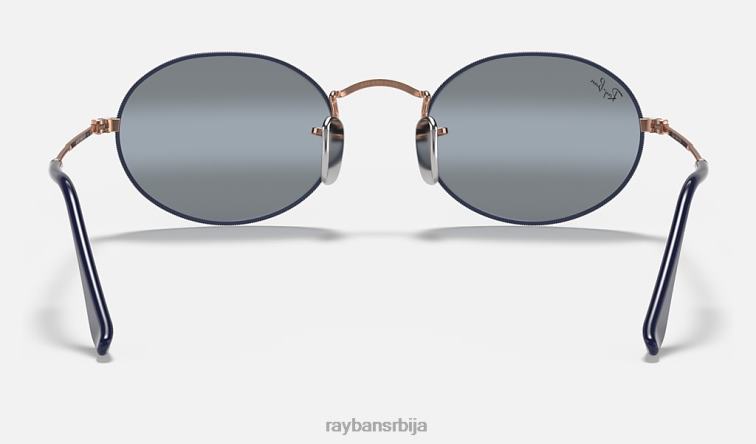 Ray-Ban овални P0HP950 наочаре за сунце мат плава/плава мушкарци