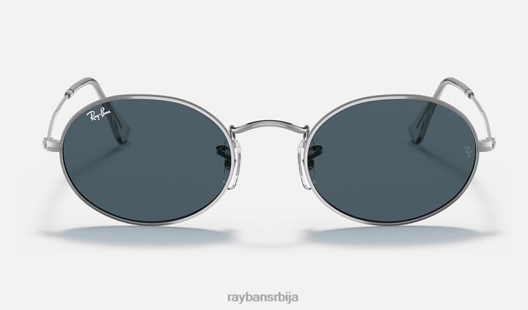 Ray-Ban овални P0HP951 наочаре за сунце полирано сребрно/плаво мушкарци