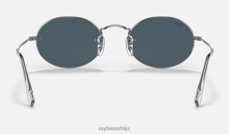 Ray-Ban овални P0HP951 наочаре за сунце полирано сребрно/плаво мушкарци