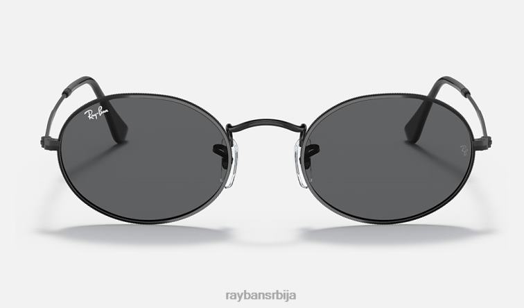 Ray-Ban овални P0HP952 наочаре за сунце полирана црно/сива мушкарци