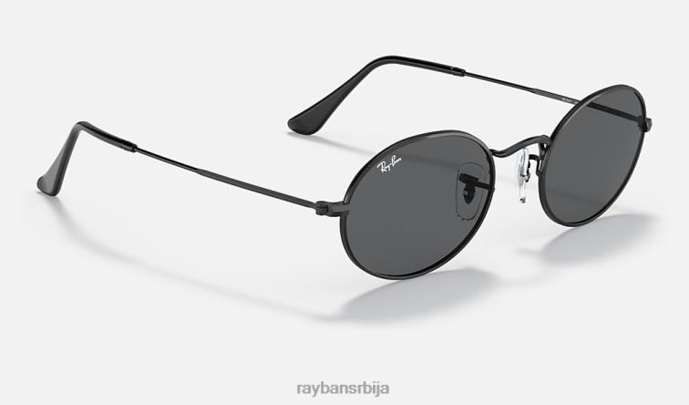 Ray-Ban овални P0HP952 наочаре за сунце полирана црно/сива мушкарци