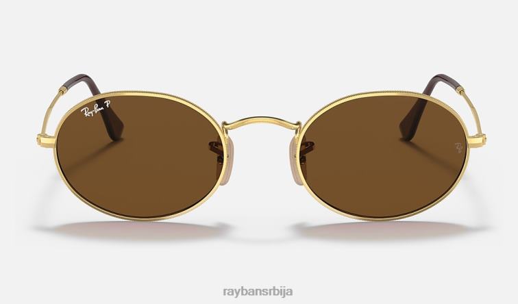Ray-Ban овални P0HP953 наочаре за сунце полирано златно/сиво мушкарци