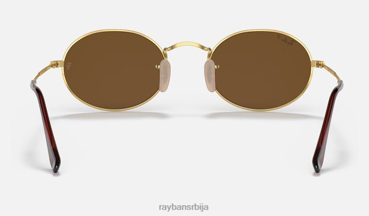 Ray-Ban овални P0HP953 наочаре за сунце полирано златно/сиво мушкарци