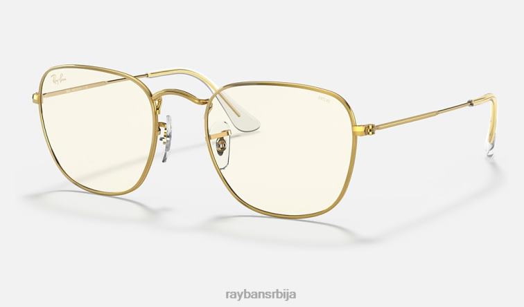 Ray-Ban франк плаво-светло јасно еволуирати P0HP956 наочаре за сунце полирано златно/сиво мушкарци