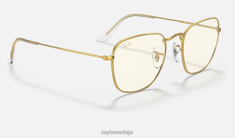 Ray-Ban франк плаво-светло јасно еволуирати P0HP956 наочаре за сунце полирано златно/сиво мушкарци