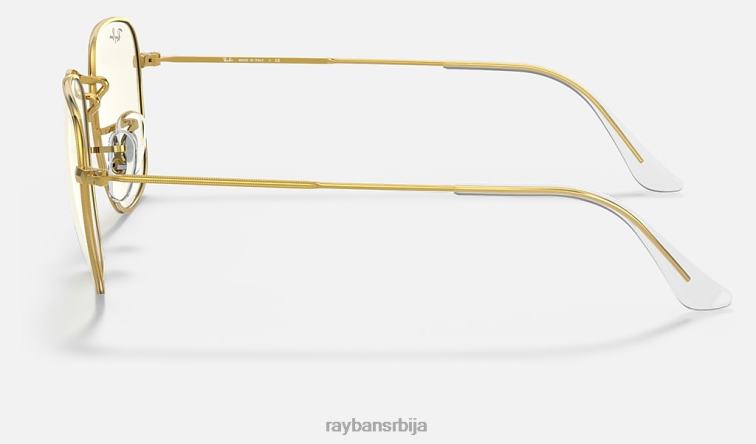 Ray-Ban франк плаво-светло јасно еволуирати P0HP956 наочаре за сунце полирано златно/сиво мушкарци