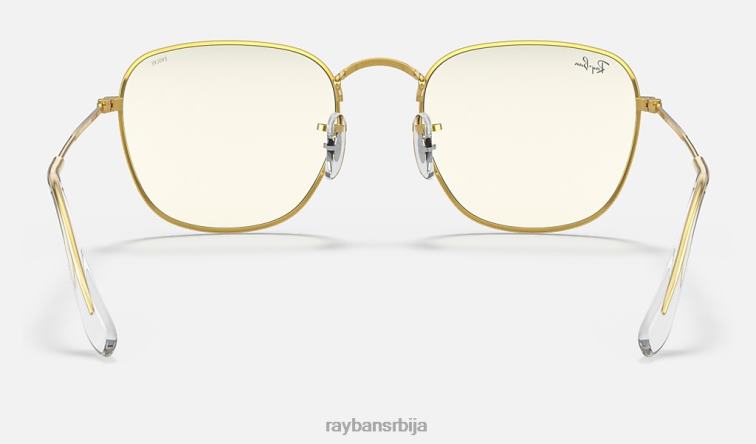 Ray-Ban франк плаво-светло јасно еволуирати P0HP956 наочаре за сунце полирано златно/сиво мушкарци