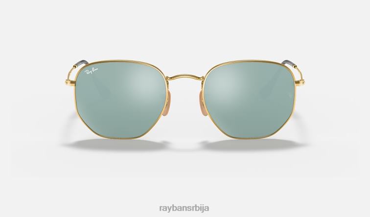Ray-Ban хексагонална равна сочива P0HP96 наочаре за сунце полирано злато/сребро мушкарци