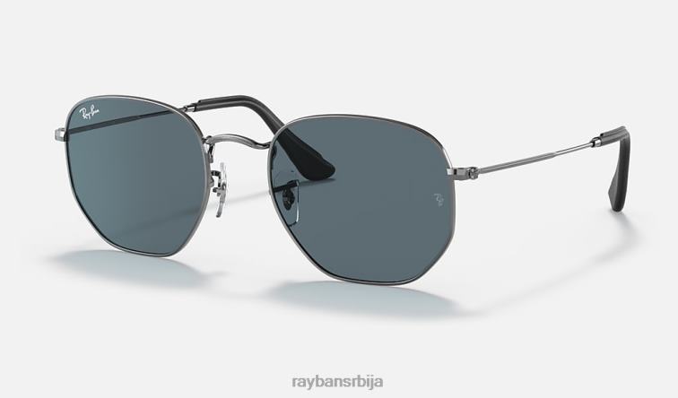Ray-Ban хексагонална збирка P0HP977 наочаре за сунце углачан гунметал/плаво мушкарци