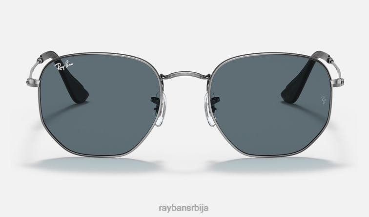 Ray-Ban хексагонална збирка P0HP977 наочаре за сунце углачан гунметал/плаво мушкарци