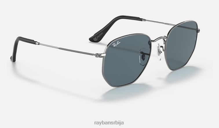 Ray-Ban хексагонална збирка P0HP977 наочаре за сунце углачан гунметал/плаво мушкарци