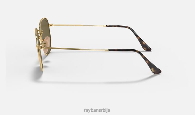 Ray-Ban хексагонална равна сочива P0HP97 наочаре за сунце полирано злато/светло плаво мушкарци