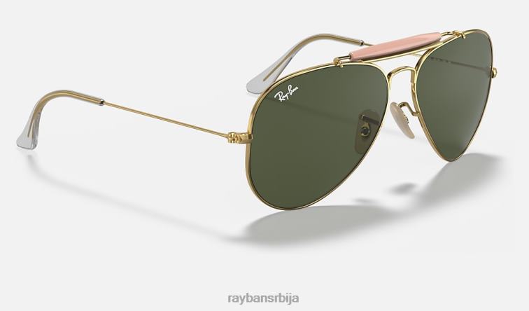 Ray-Ban оутдоорсман ии P0HP986 наочаре за сунце полирано златно/зелено мушкарци