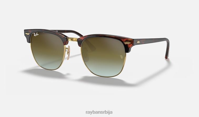 Ray-Ban цлубмастер флеш сочива градијент P0HP989 наочаре за сунце полирана црвена хавана/зелена мушкарци