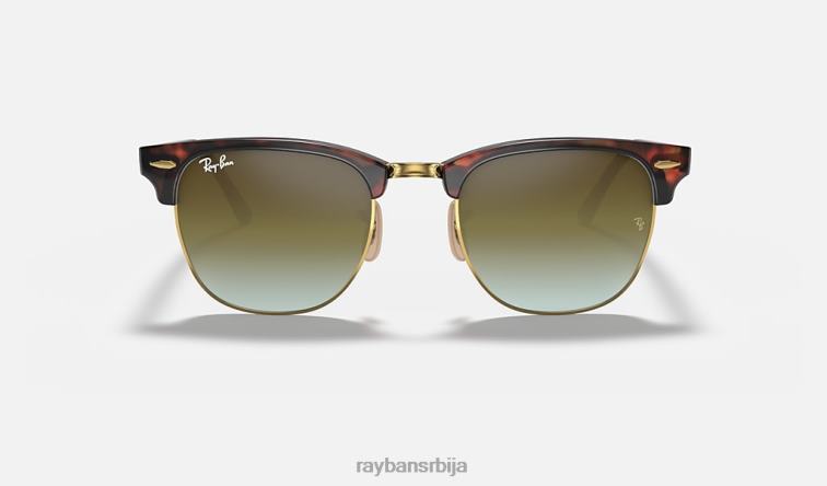 Ray-Ban цлубмастер флеш сочива градијент P0HP989 наочаре за сунце полирана црвена хавана/зелена мушкарци