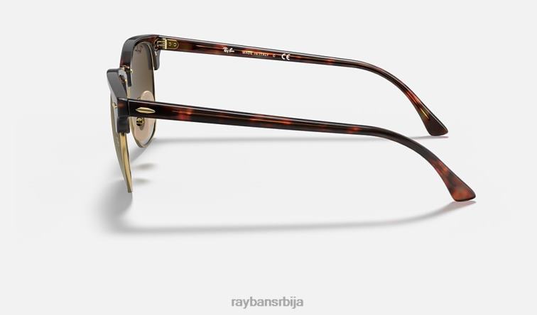 Ray-Ban цлубмастер флеш сочива градијент P0HP989 наочаре за сунце полирана црвена хавана/зелена мушкарци