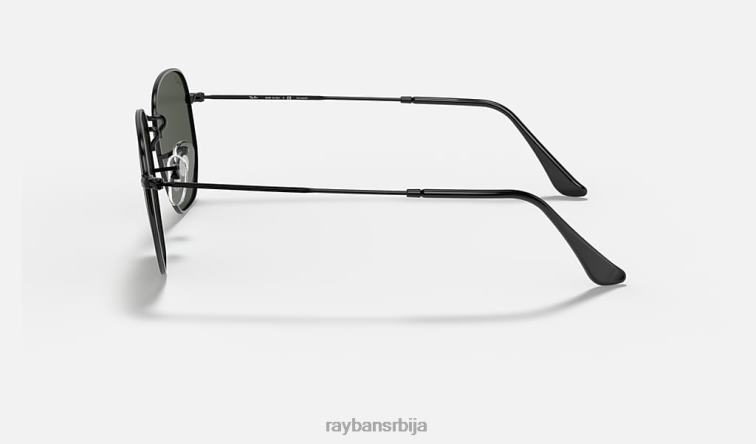 Ray-Ban хексагонална равна сочива P0HP98 наочаре за сунце полирана црно/зелена мушкарци